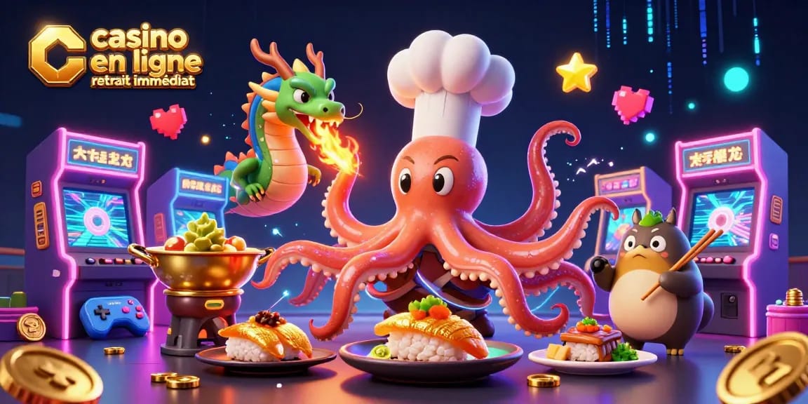 Découvrez les fascinants jeux de casino en ligne retrait immédiat avec notre illustration dynamique.