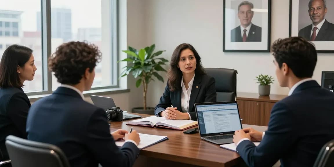 Philadelphia Employment Lawyer consultations with diverse clients, showcasing a client-focused legal practice in a professional office.