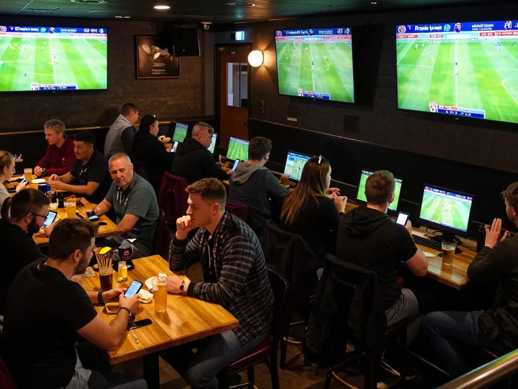 Socolive sports enthusiasts engaging in real-time betting while enjoying live football matches.