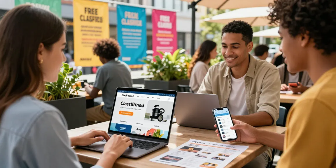 People engaging with the BedPersonal platform in a vibrant marketplace scene.