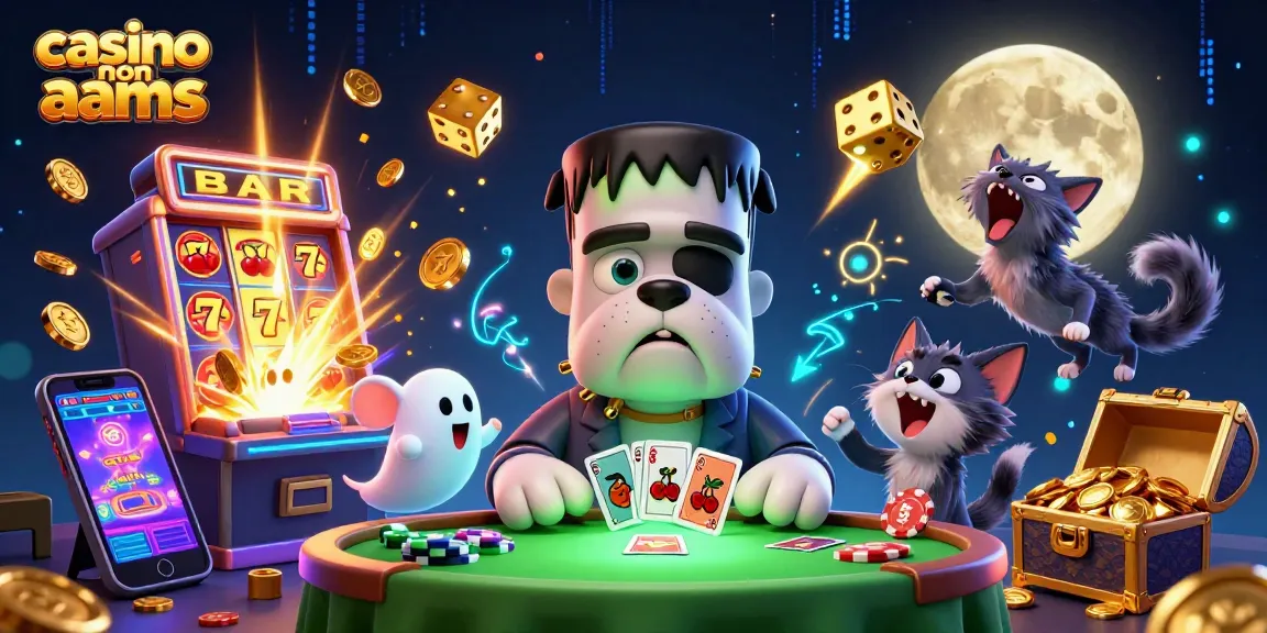 Gioca nei migliori casino non AAMS con il bulldog Frankenstein che distribuisce carte e jackpot di frutti volanti.