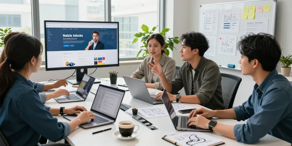 website development malaysia team collaboration in modern office