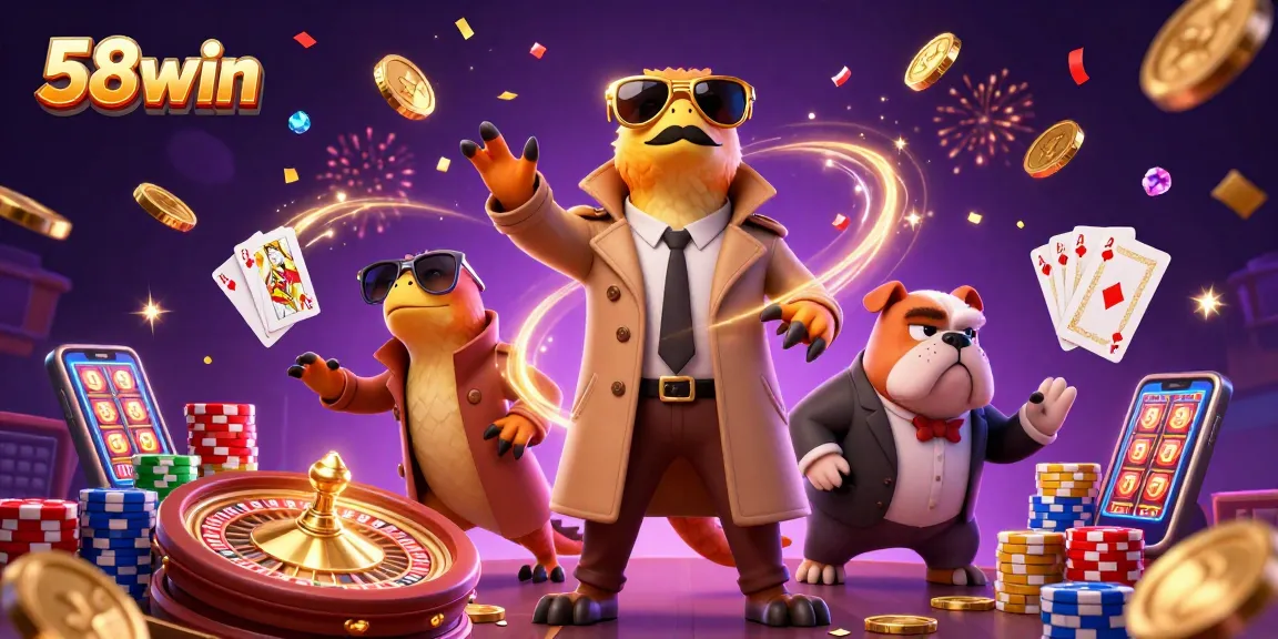 Join the fun at 58win, where raptors humorously attempt to blend in at a casino!