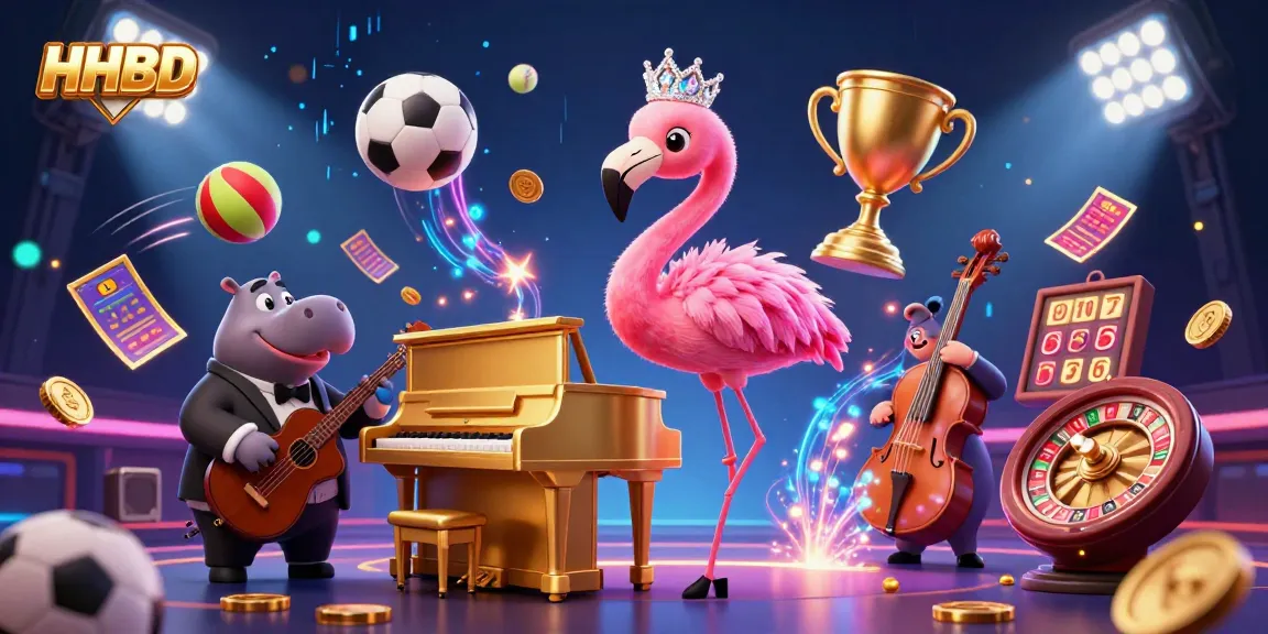 Experience the excitement of HHBD with vibrant casino characters and dynamic sports elements.