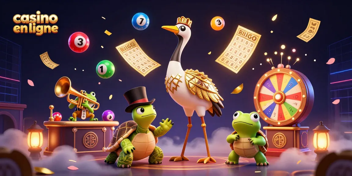 Vivez l'excitation des jeux de casino en ligne avec des personnages animés et des éléments de loterie colorés.