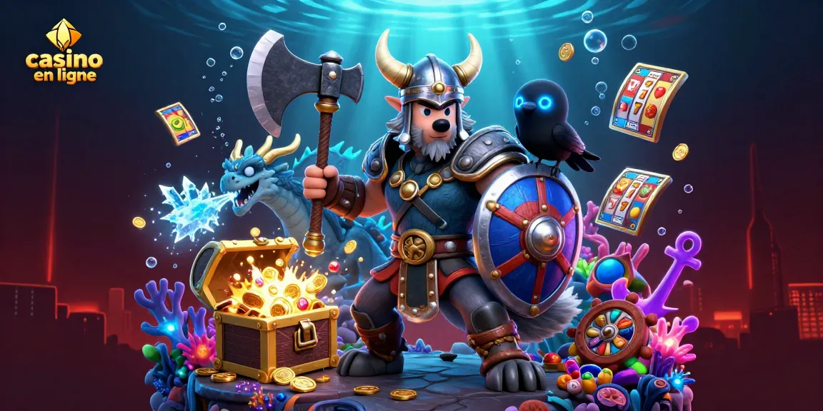 Plongée dans l'univers du casino en ligne avec un guerrier loup viking et un dragon