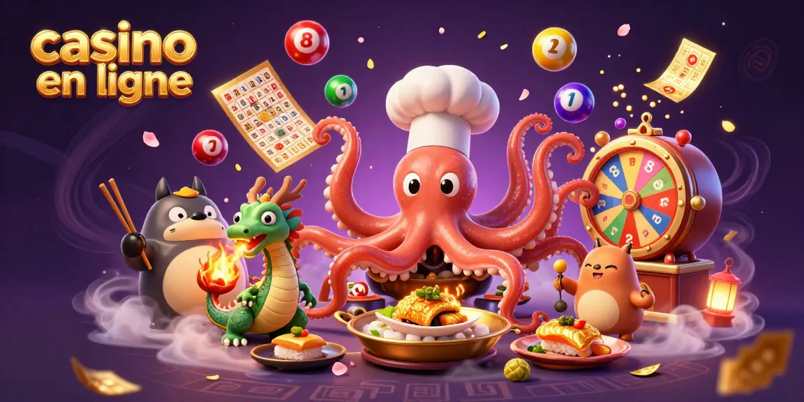Découvrez des jeux passionnants sur le casino en ligne avec cette illustration dynamique remplie de détails.