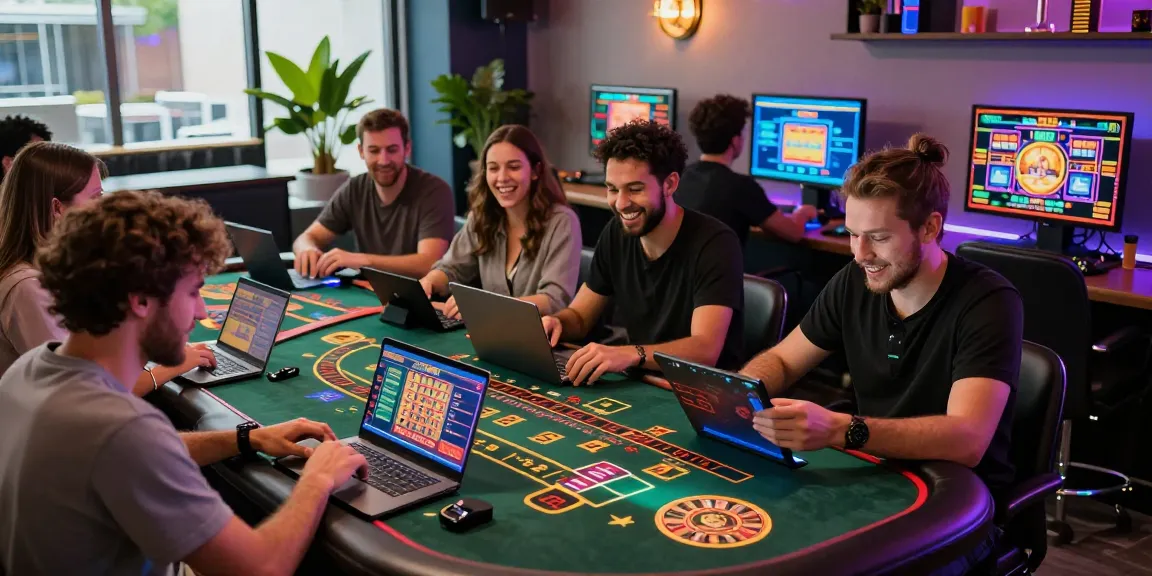 Experience the thrill of credit card casinos at https://maic.org.uk with diverse players enjoying exciting games in a vibrant lounge setting.