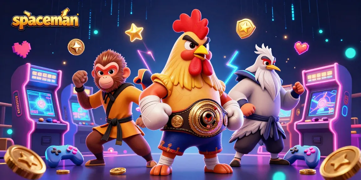 Engage with the spaceman character in an exciting casino scene featuring arcade elements and vibrant animations.