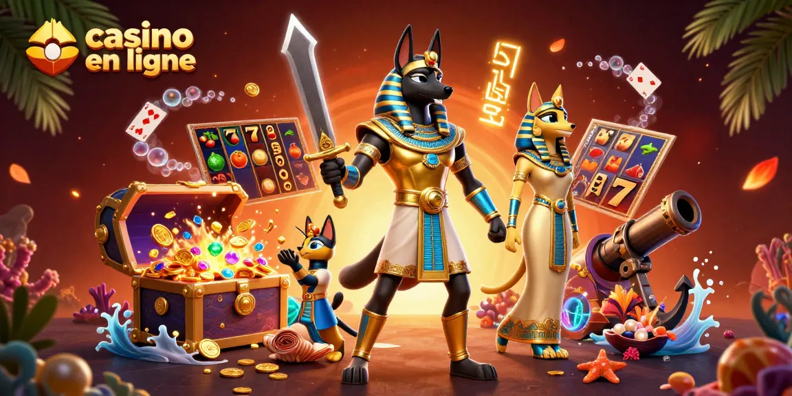 Jouez aux jeux passionnants de casino en ligne avec Anubis et Bastet dans une scène dynamique.