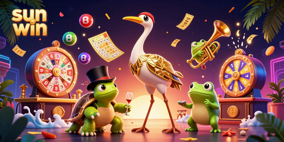 Join the excitement of sun win games in this vibrant 3D casino illustration.