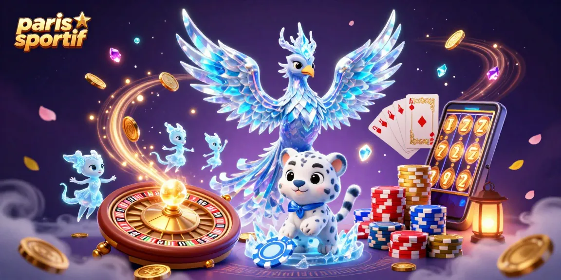 Pari sportif : expérience captivante avec un phoenix de glace et des jetons animés.