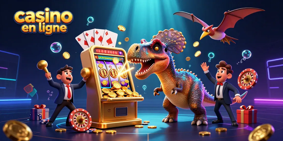Jackpot avec le casino en ligne, un pachycephalosaurus et un ankylosaure en action.
