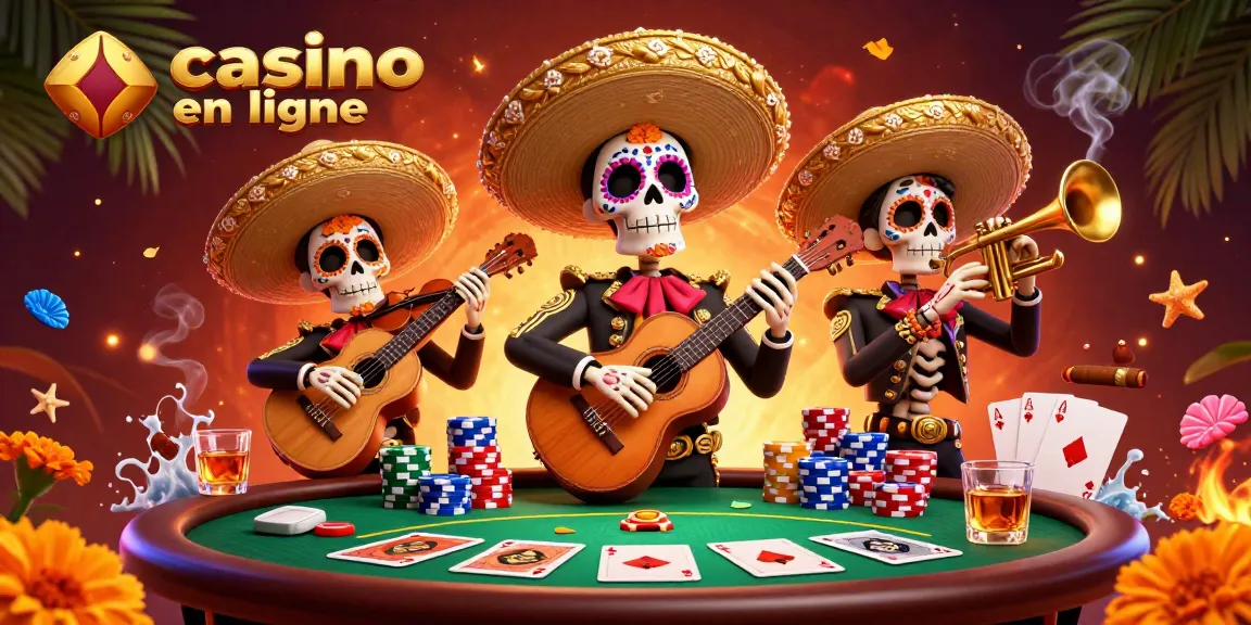 Profitez d'une ambiance festive avec un groupe mariachi pour casino en ligne et beaucoup d'éléments de jeu.
