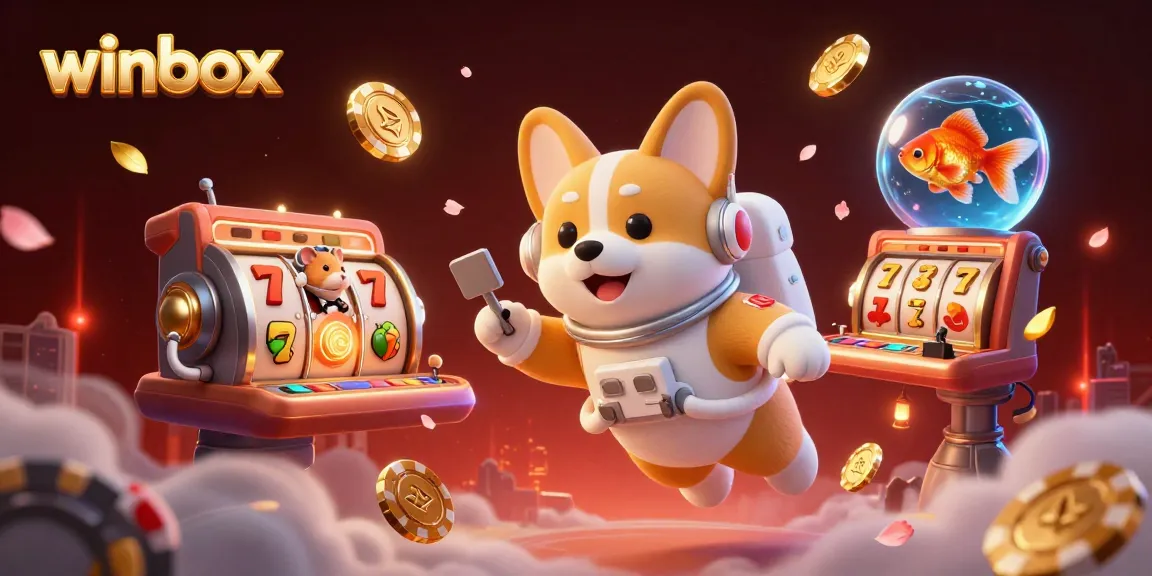 Experience thrilling wins at winbox with vibrant 3D casino elements and joyful characters.