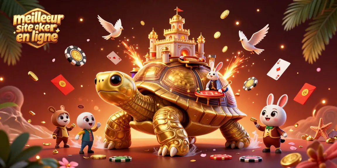 Jouez au meilleur site de poker en ligne avec un déguisement vibrant de tortue et de jeux captivants.