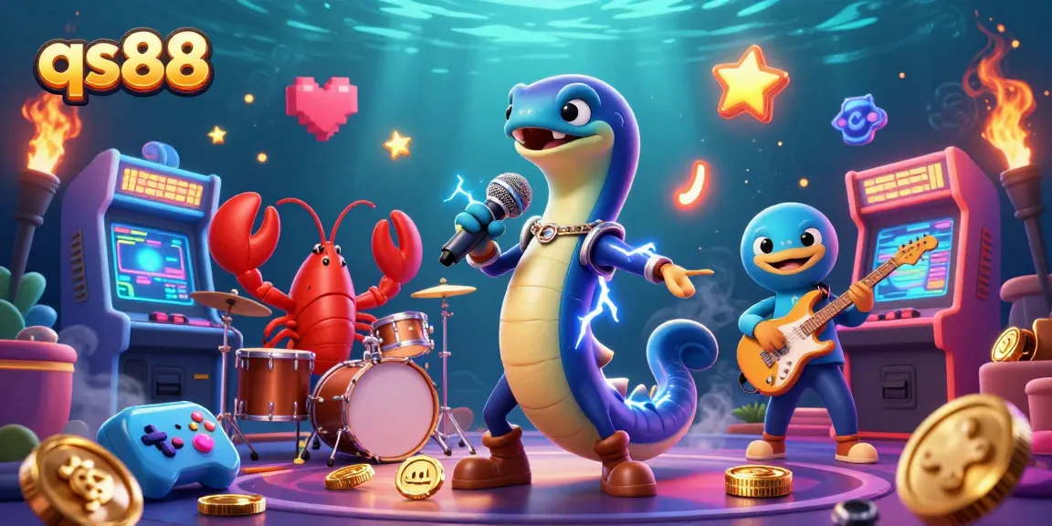 Experience the thrill of qs88 as a 3D cartoon electric eel performs exciting casino games.