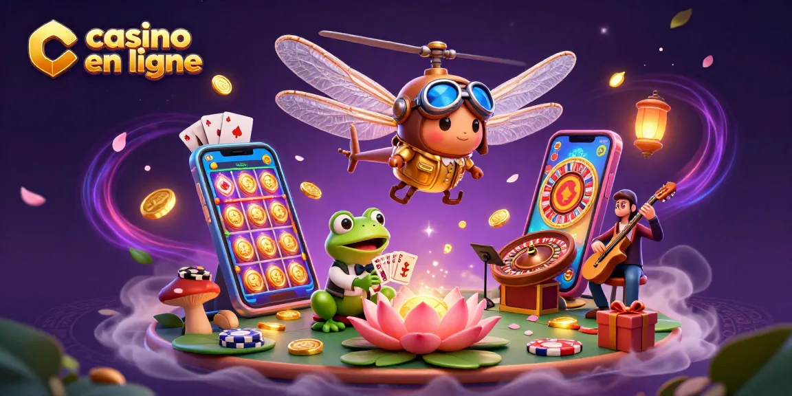 Profitez des jeux de casino en ligne avec un pilote libellule et un croupier grenouille