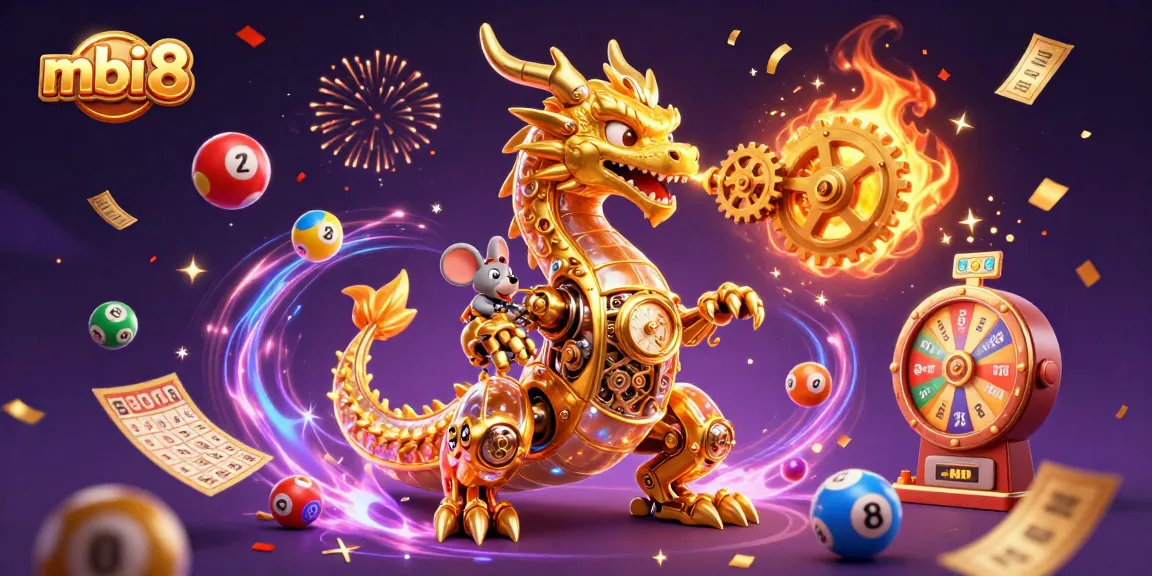 Engage with the thrilling world of mbi 8 as a golden dragon and engineer celebrate casino wins amidst colorful gaming elements.