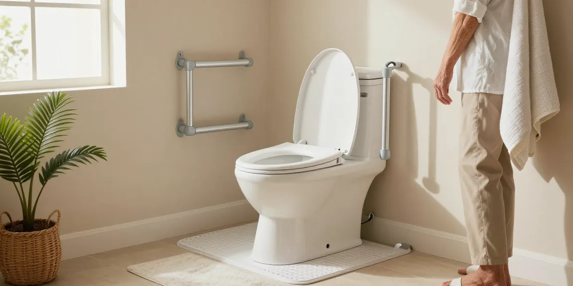 Accessible shower commode in a cozy bathroom, promoting safety and comfort for users.
