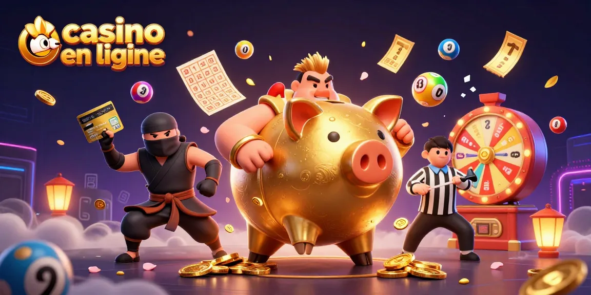 Tournez et gagnez dans un casino en ligne avec des couleurs vibrantes et des jeux dynamiques tout autour.