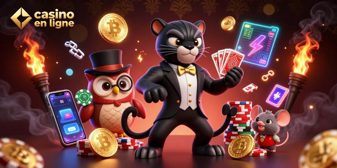 Les joueurs s'affrontent au casino en ligne avec des cartes, des jetons et des éléments de crypto-monnaie.