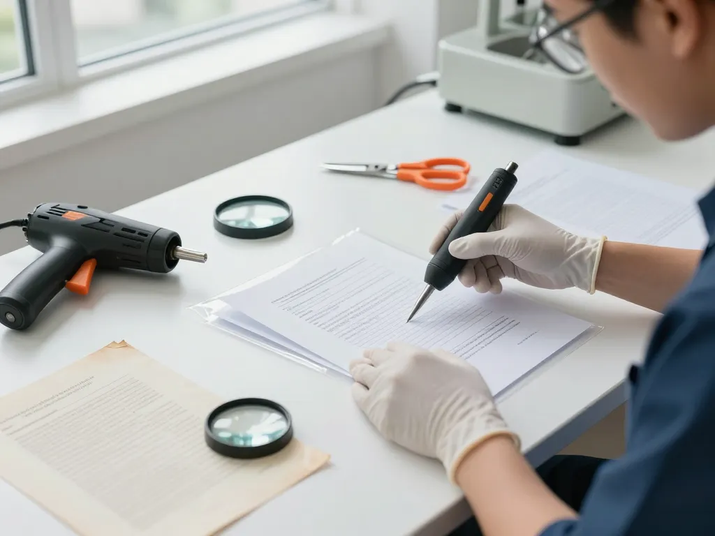 Removing lamination safely using advanced techniques in a professional workspace, ensuring integrity of documents when tháo ép plastic.
