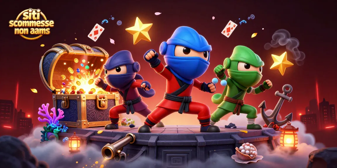Scommetti con fiducia sui migliori siti scommesse non AAMS con un'immagine intrigante di ninja colorati in azione.
