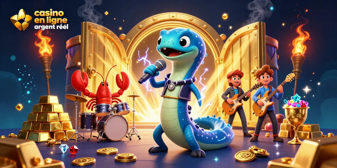 Apportant de l'excitation au casino en ligne argent réel avec une performance dynamique d'anguille DJ sous l'eau.