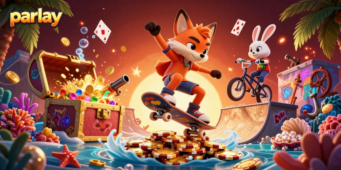 Experience big wins with parlay betting in this vibrant 3D casino-themed illustration.