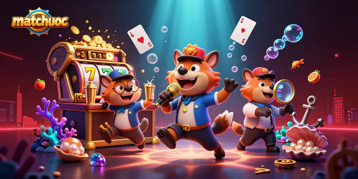 Join the fun at matchuoc's comedy casino with colorful slots and vibrant hyena characters!