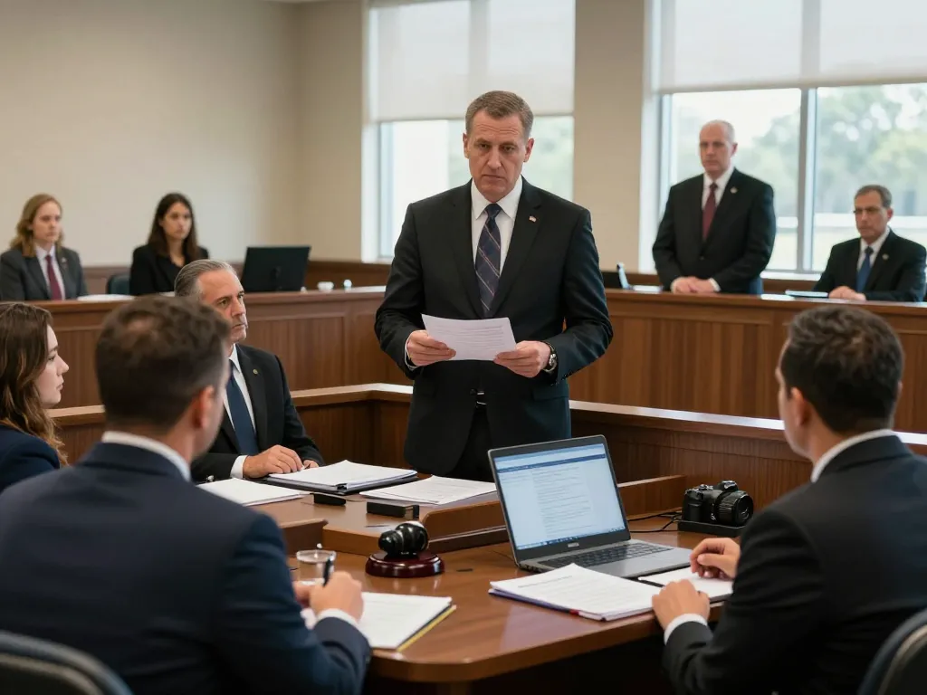 Tampa criminal defense attorney passionately advocating in a courtroom during a trial, showcasing legal expertise and advocacy in high-stakes situations.