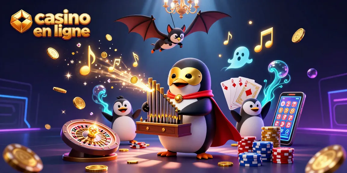 Jouez dans un casino en ligne avec des pièces d'or et des cartes étincelantes dans une scène dynamique.