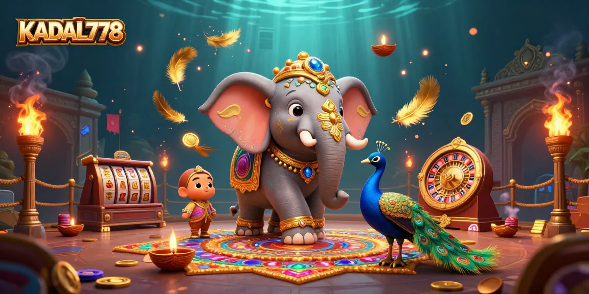 Experience the thrill of gaming with KADAL778 in a vibrant, dynamic casino scene.
