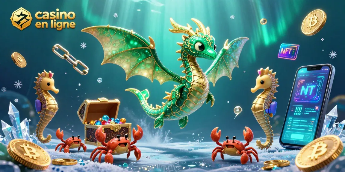 Découvrez des jeux captivants sur un casino en ligne avec un dragon sous-marin et des pièces de crypto-monnaie.