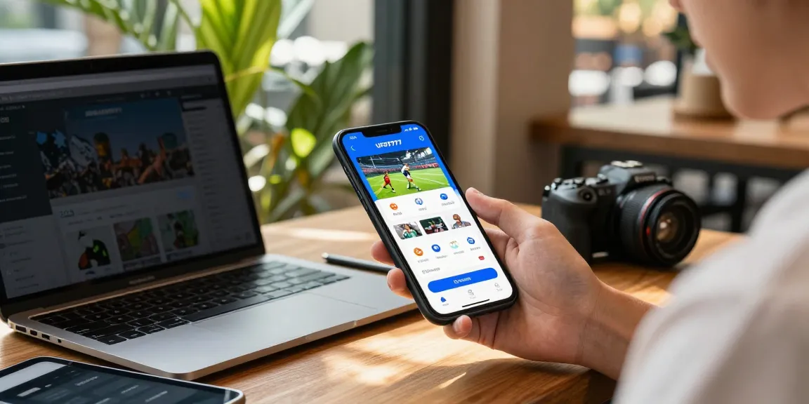 Aplikasi UFO777 di smartphone pengguna yang nyaman di kafe, menunjukkan fitur-fitur menarik di https://ufoapk.id/.