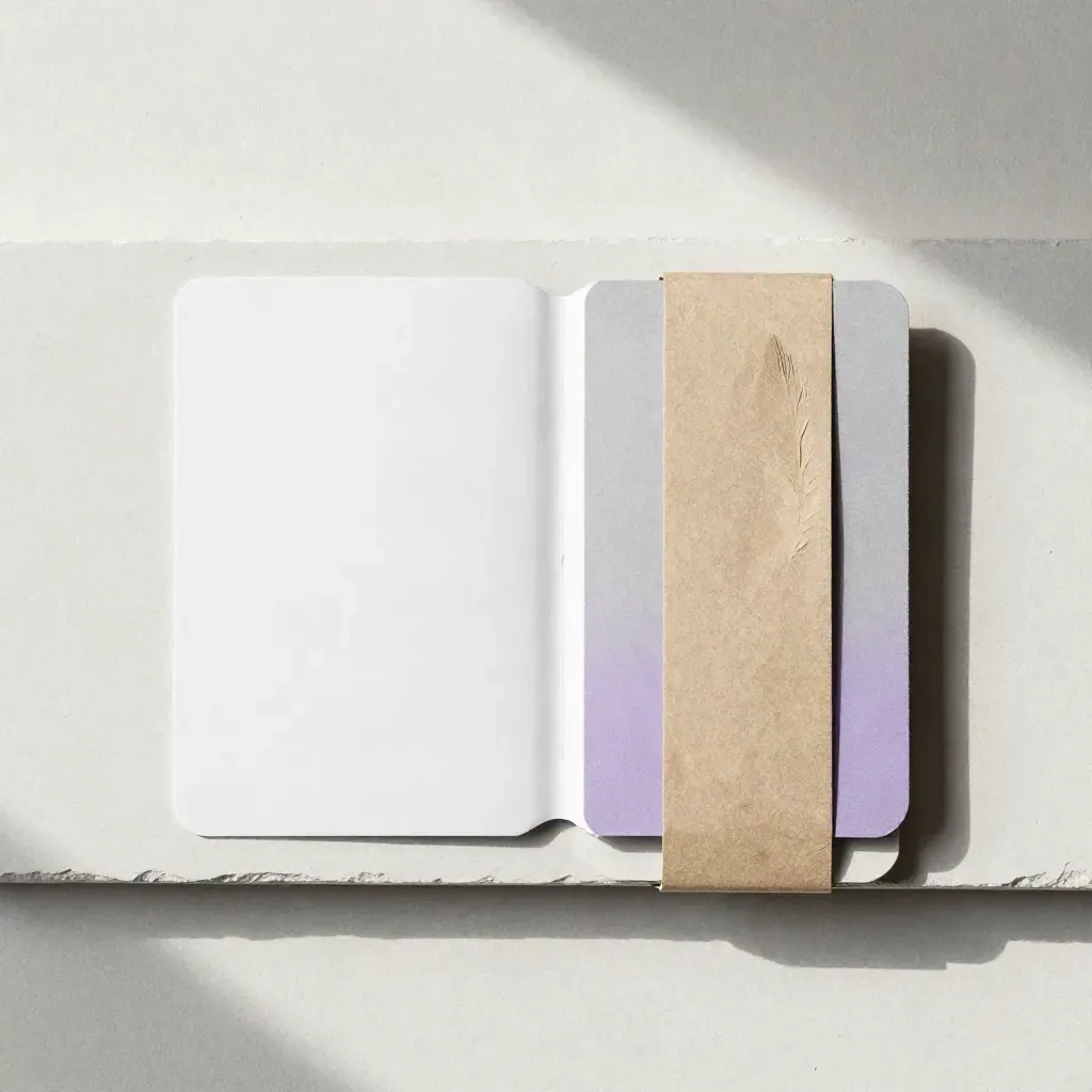 Overhead Student Ticket bundle with pass, insert, and paper band on plaster slab
