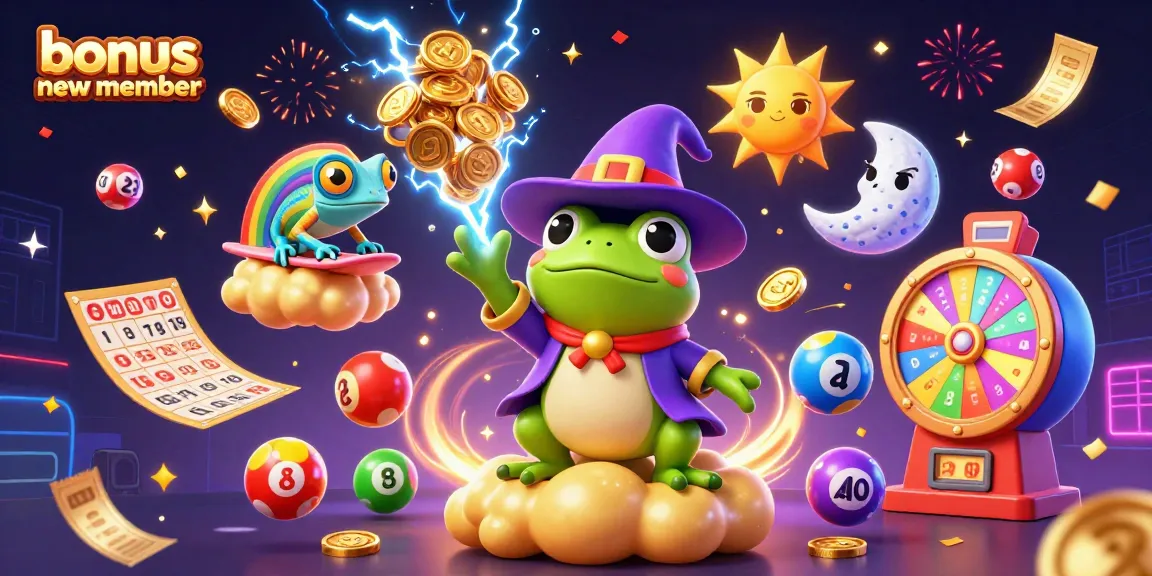 Experience the excitement of winning a bonus new member offer with immersive lottery fun in a vivid 3D illustration.