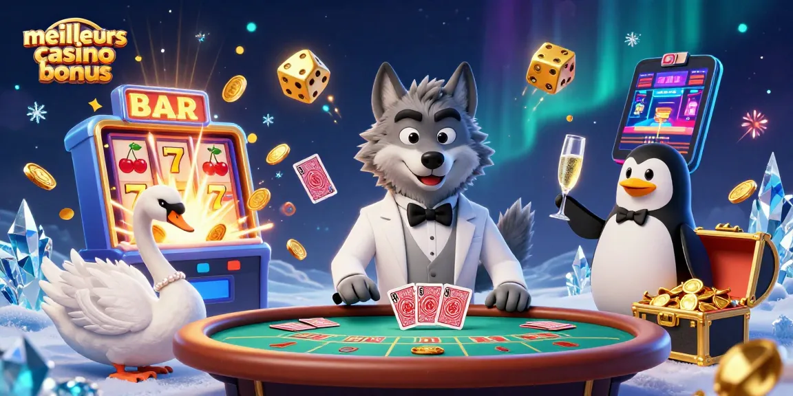 Découvrez les meilleurs bonus de casino en jouant avec un loup élégant et une enseigne scintillante.