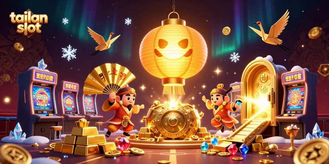 Engage with tailan slot through an exciting 3D casino illustration featuring vibrant slot machines.