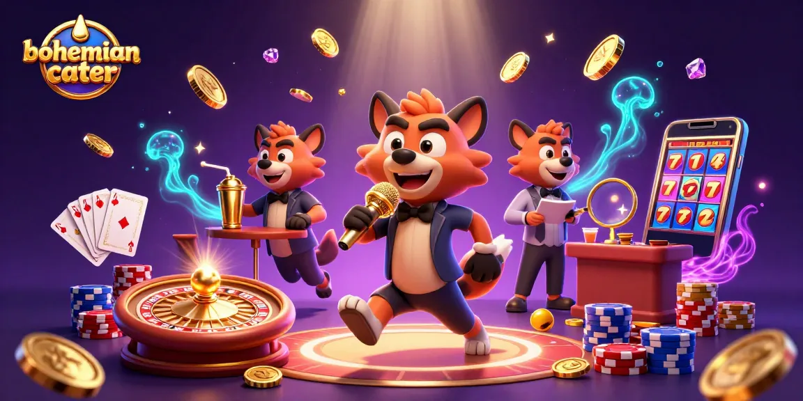 Engage in vibrant casino fun with bohemiancater's 3D cartoon hyena characters at their comedy club.