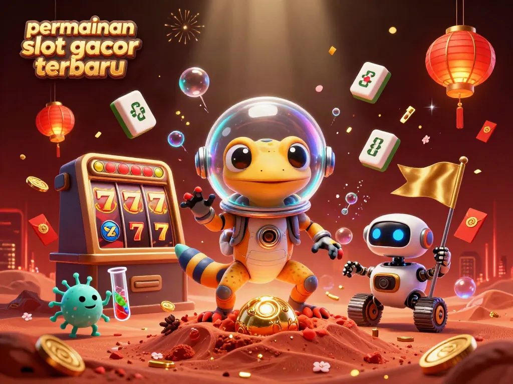 Gacor slot terbaru dalam ilustrasi 3D yang menghibur dan penuh warna.