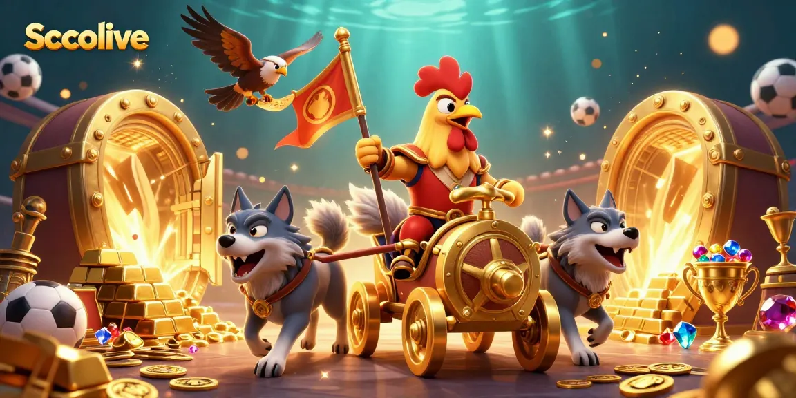 Socolive offers dynamic sports betting thrills with a colorful 3D rooster warlord scene.