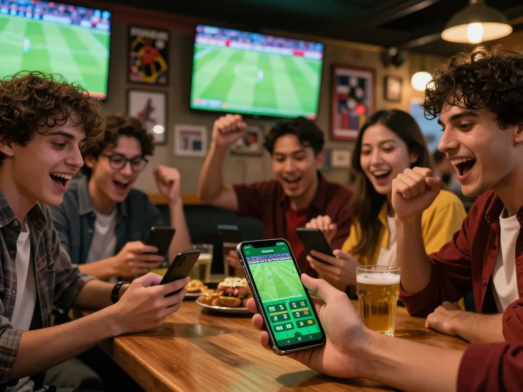 Enjoying an engaging sport betting experience while watching nonton bola ive live at a vibrant sports bar