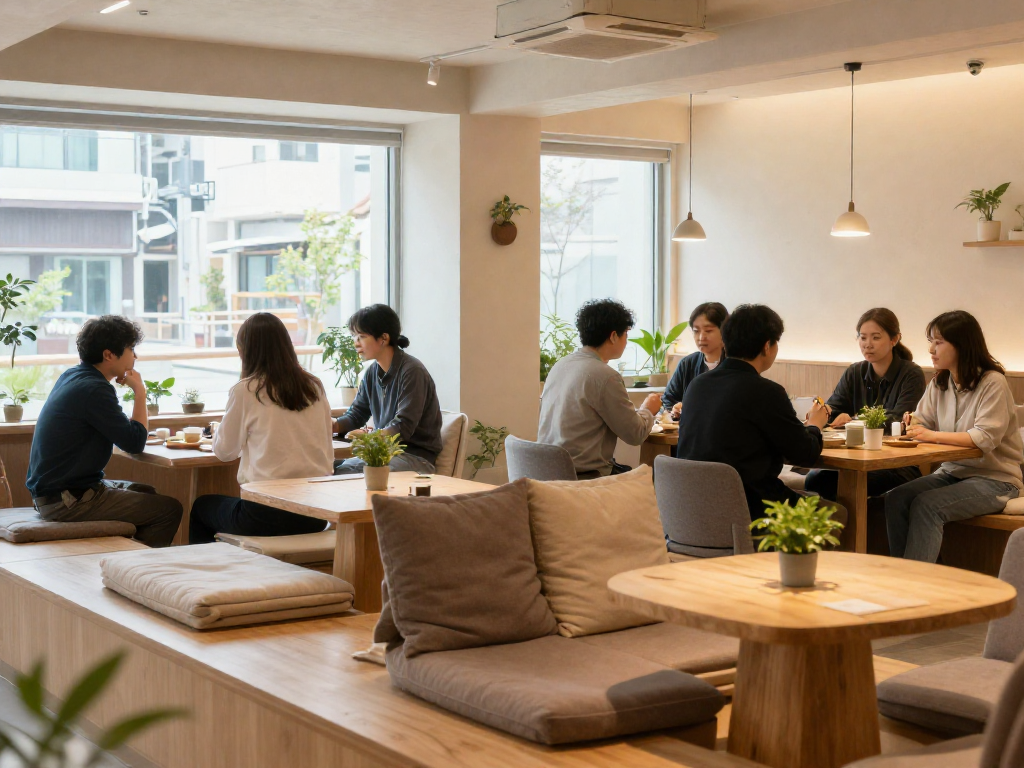 강남 멀리건 내부의 아늑한 분위기와 편안한 Seating Arrangement