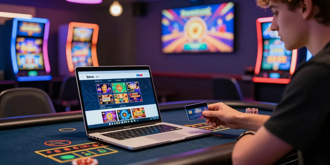 Player engaging with credit card casinos at brcs.co.uk, showcasing vibrant gaming atmosphere and modern features.
