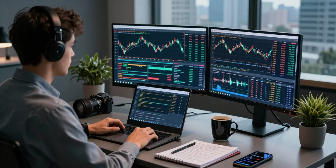 MetaTrader 4 trading setup with dynamic charts and trading tools in modern workspace