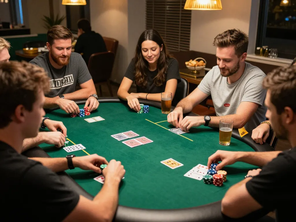 Players enjoying a thrilling poker game at home while utilizing LLwin strategies to enhance their experience.