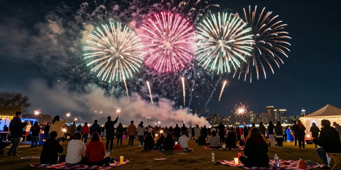 Colorful night fireworks display during celebration, highlighting wholesale fireworks excitement.