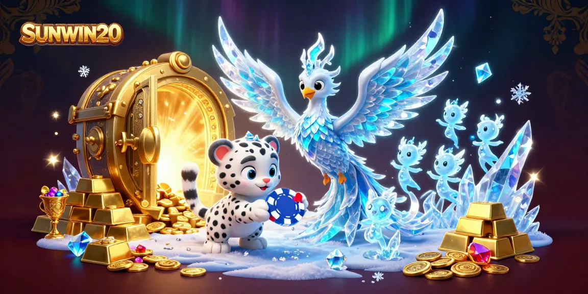 Engage with SUNWIN20's vibrant casino features through dynamic 3D elements showcasing games and rewards.